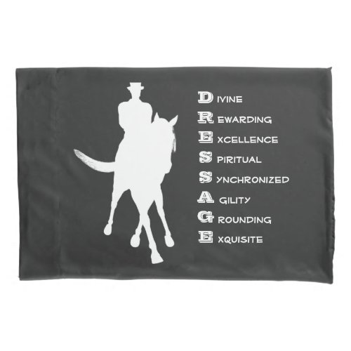 Dressage Is Horse And Rider Silhouette Dark    Pillow Case