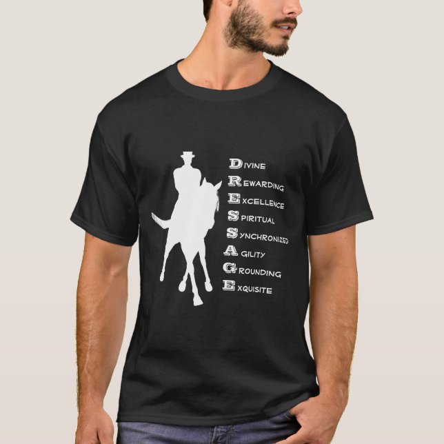 Dressage Is Horse And Rider Silhouette Dark  T-Shirt (Front)