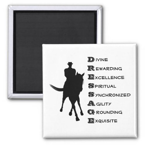 Dressage Is Horse And Rider Silhouette  Magnet