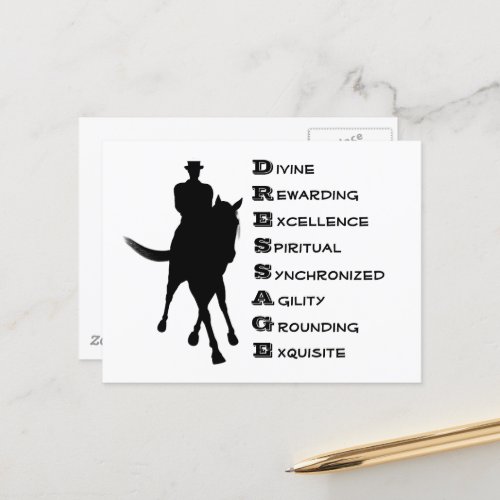 Dressage Is Horse And Rider Silhouette  Postcard