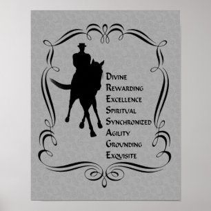 Dressage Is Horse And Rider Silhouette Poster