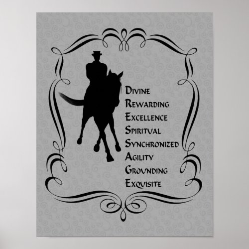 Dressage Is Horse And Rider Silhouette  Poster