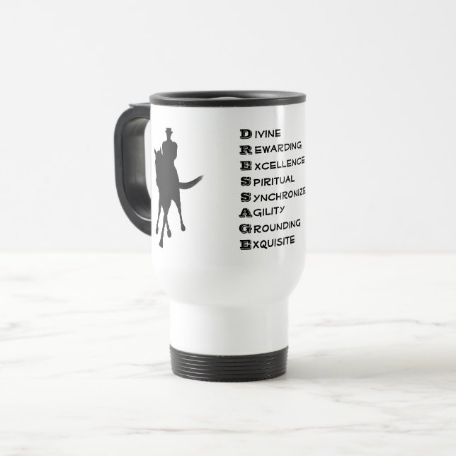 Dressage Is Horse And Rider Silhouette   Travel Mug (Front Left)