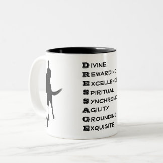 Dressage Is Horse And Rider Silhouette Two-Tone Coffee Mug