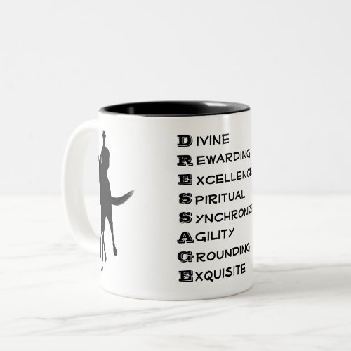 Dressage Is Horse And Rider Silhouette  Two_Tone Coffee Mug
