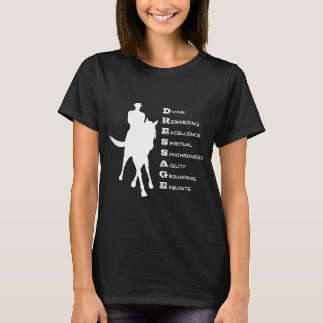 Dressage Is Horse Silhouette Dark  T-Shirt (Front)