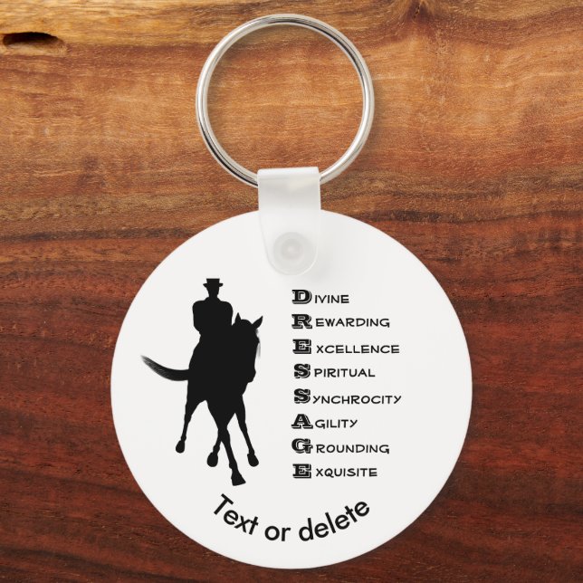 Dressage Is Horse Silhouette Personalized Keychain (Front)