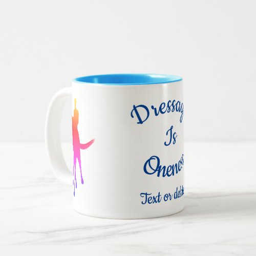 Dressage Is Oneness Color Silhouette Personalized  Two_Tone Coffee Mug