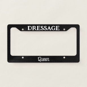Dressage Queen Blank Retro Script Equestrian License Plate Frame
