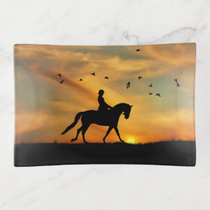 Dressage Rider and Horse Trinket Tray Home Decor