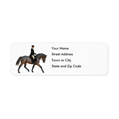 Dressage Rider on Bay Horse Return Address Label