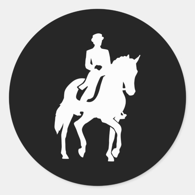 Dressage Riding Classic Round Sticker (Front)
