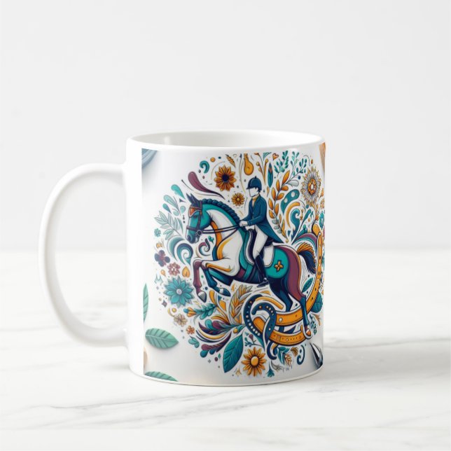Dressage Riding Rider Horse Mug (Left)