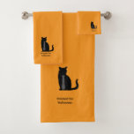 Dressed for Halloween Holiday Home Decor Orange  Bath Towel Set