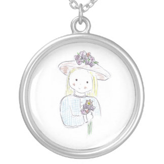 Dressed for spring. silver plated necklace