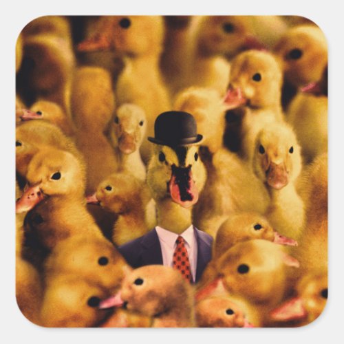 Dressed For Success Duck Square Sticker