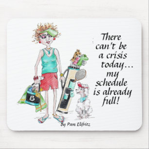 Dressed for the links, turn off your phone now mouse pad