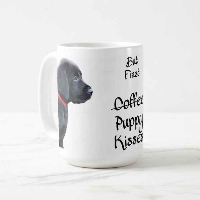 Dressed in Red - Black Lab Coffee Mug (Front Left)