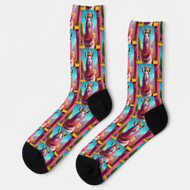 Dressed Llama Pattern Socks (Left)