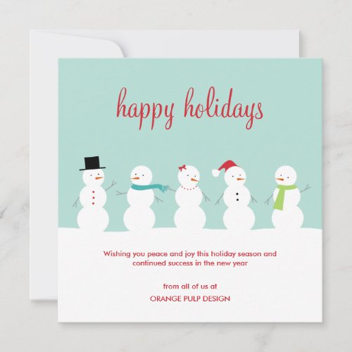 Dressed Snowmen Business Holiday Cards