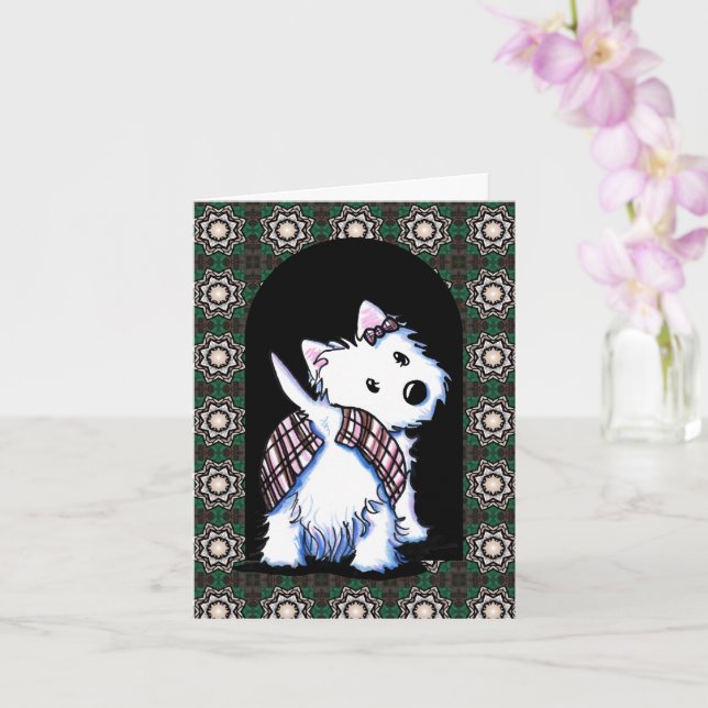 Dressed To Kilt Westie Card (Orchid)