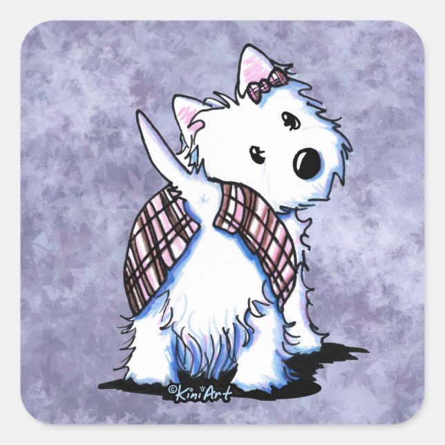 Dressed To Kilt Westie Stickers (Front)