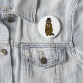 Dressed up Groundhog Button (In Situ)