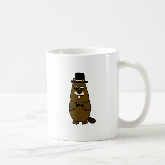Dressed up Groundhog Coffee Mug (Right)