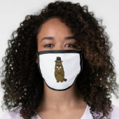 Dressed up Groundhog Face Mask (Worn Her)