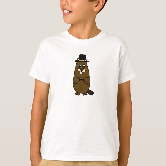 Dressed up Groundhog T-Shirt (Front)