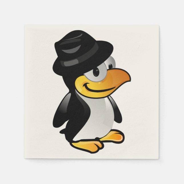 DRESSED UP PENGUIN PAPER NAPKINS (Front)