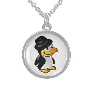 DRESSED UP PENGUIN STERLING SILVER NECKLACE