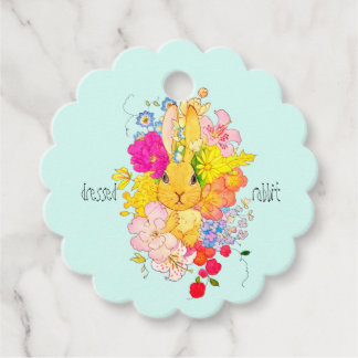 Dressed-up rabbit favor tags