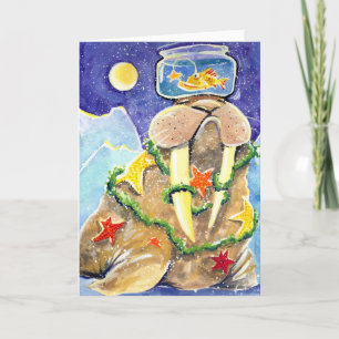 Dressed Up Walrus Holiday Card