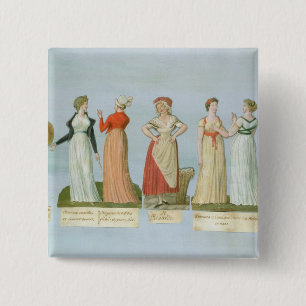 Dresses and costumes in vogue pinback button