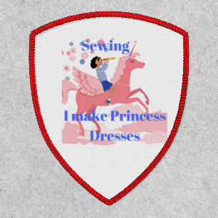 Dresses Heart 2" Heart, Red Stitching, Iron-On Patch