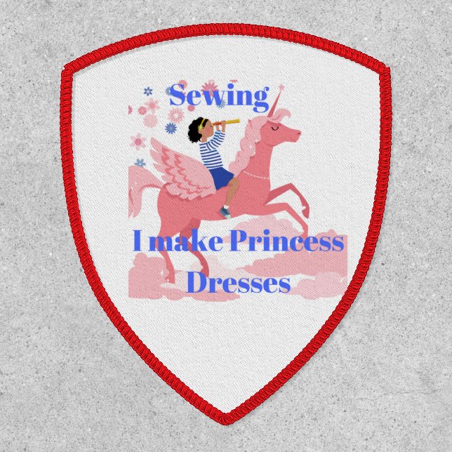 Dresses Heart 2" Heart, Red Stitching, Iron-On Patch (Front)