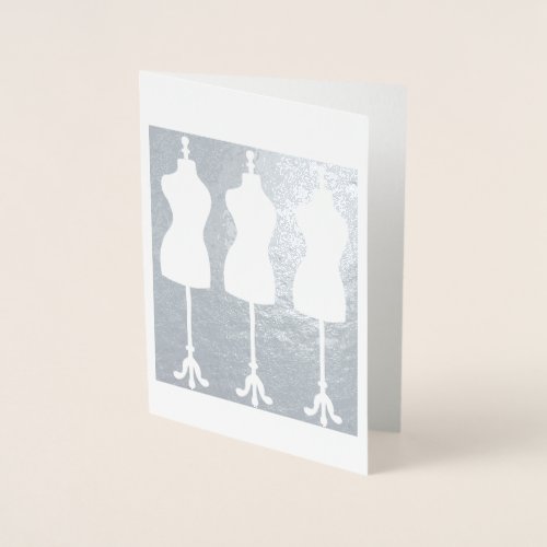 Dressform Mannequin Fashion Seamstress Sewing Foil Card