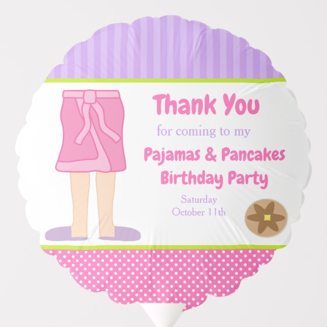 Dressing Gown Pyjamas and Pancakes Party Balloon (Front)