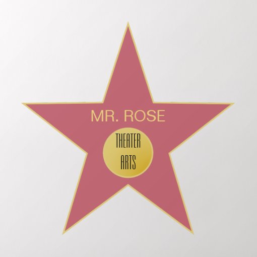 Dressing Room Star Hollywood Superlative Wall Decal | Zazzle