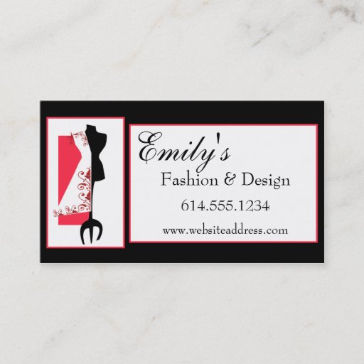 Customizable Dressmaker #2 D2 Fashion Sewing Business Cards