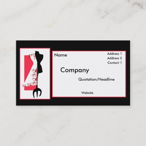 Customizable Dressmaker #2/Fashion Design Business Cards