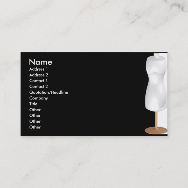Dressmaker Business Cards (Front)