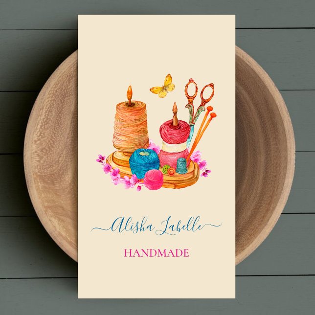 Dressmaker Handmade Seamstress Sewing Needles  Business Card (Creator Uploaded)