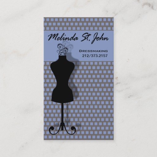 Customizable Dressmaker Mannequin Sewing Fashion Designer Business Card