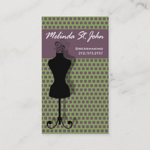 Customizable Dressmaker Mannequin Sewing Fashion Designer Business Cards