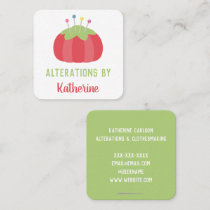 Dressmaker Pincushion Alterations Handmade Square Business Card