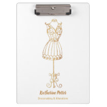 Dressmaker Seamstress Gold Glitter Mannequin Clipb Clipboard