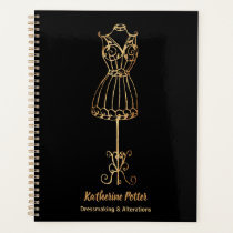 Dressmaker Seamstress Gold Glitter Mannequin Planner