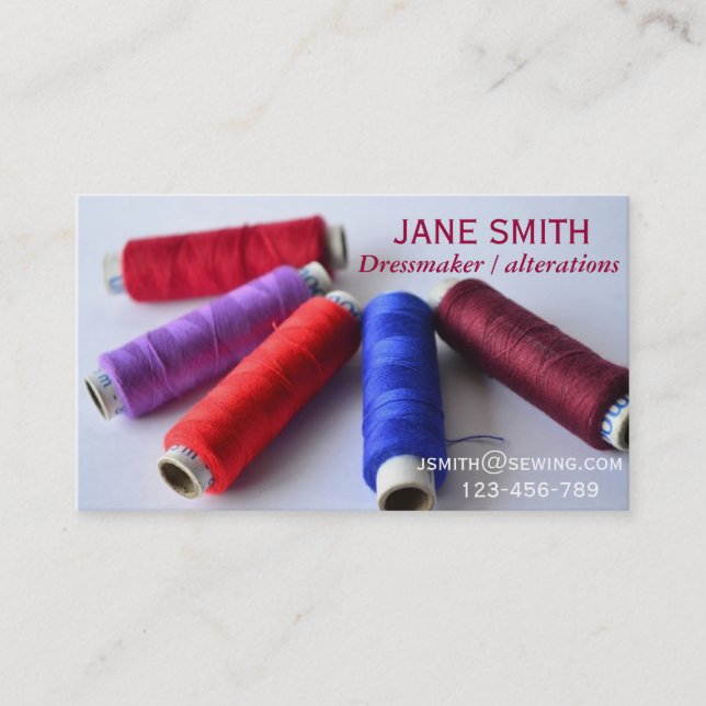 Dressmaker, Sewing, alterations professional Business Card (Front)